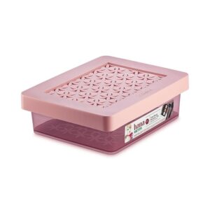 Organizador Plástico Multiuso Baixo Rosé 1,4L Hana Ordene