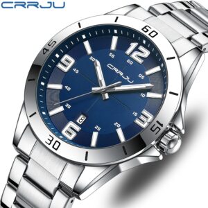 Original Crrju Relógio Masculino Top Marca De Luxo Preto Clássico