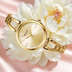 Original Curren Relógio Feminino Design Exclusivo Pulseira De Aço