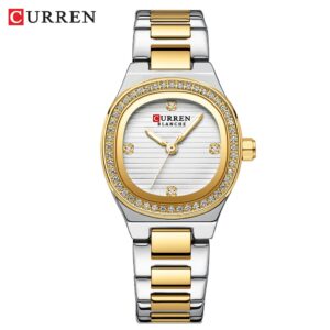 Original Curren Relógio Feminino Genuíno Aço Inoxidável Ponteiros