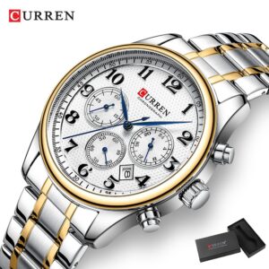 Original Curren Relógio Masculino Pulseira De Aço Inoxidável — Relógios e Óculos