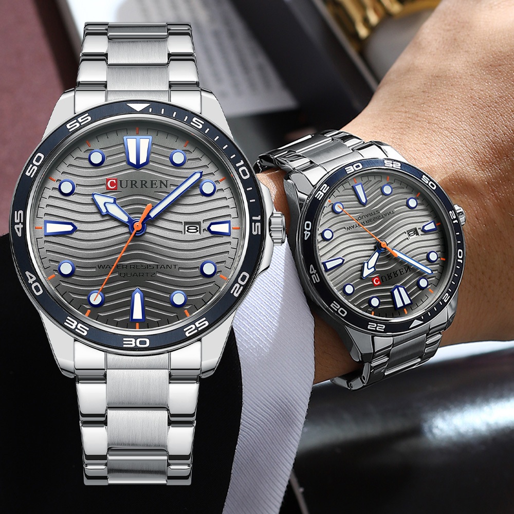 Original Curren Relógios Masculinos Marca De Luxo Simples Dial Moda
