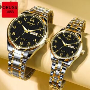 Oruss Original 2 Pcs Casal Calendário Duplo Aço Inoxidável Luxo