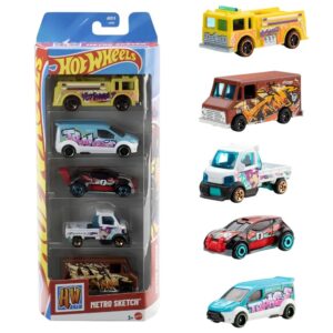 Pacote Hot Wheels 5 Carros Metro Sketch Mattel