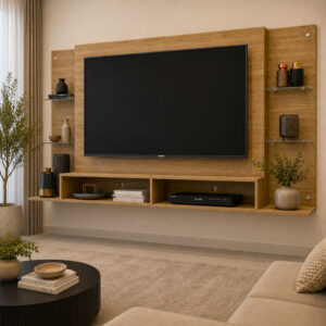 Painel com Suporte para TV até 60″ Multimóveis Nairóbi Madeirado