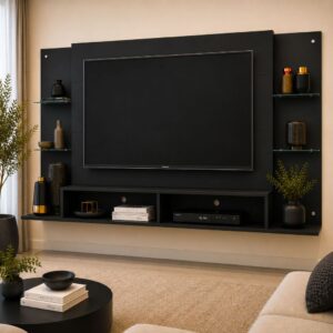 Painel com Suporte para TV até 60″ Multimóveis Nairóbi Preto