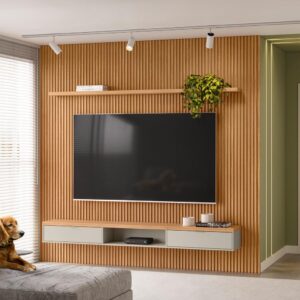 Painel Modular Ripado 2,60m com Nicho e Prateleira Linea Brasil