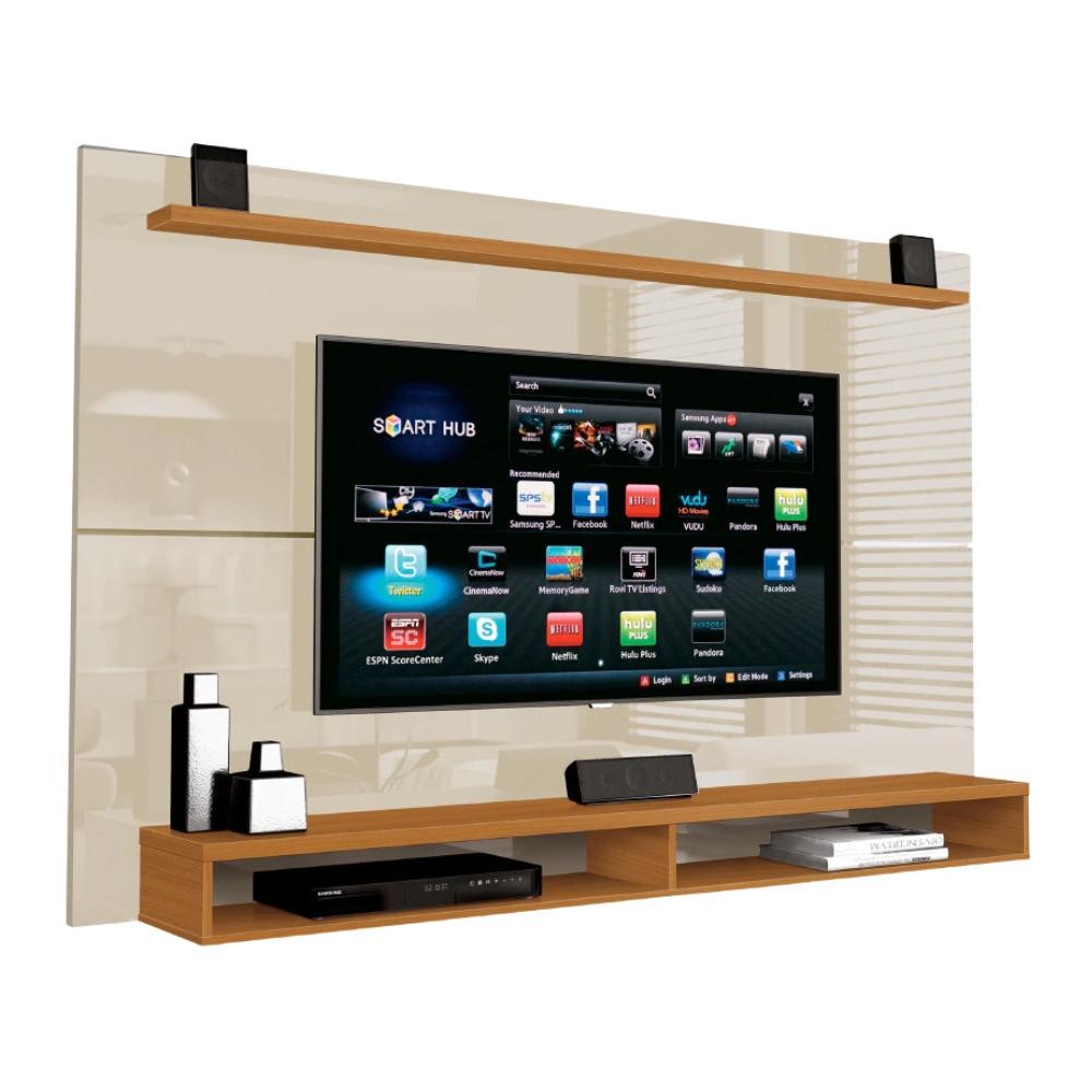 Painel Para TV Até 65 Polegadas Com Prateleira 1,80m Max Cedro Off