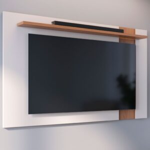 Painel para TV Até 70 Polegadas Leme 1 Prateleira Off White Matte