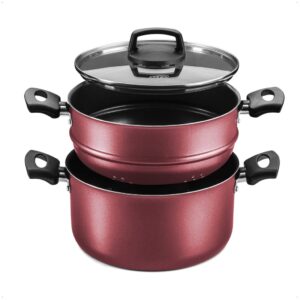 Panela Antiaderente Cabo Antitermico Cozivapor 3L Cereja 3 Em 1