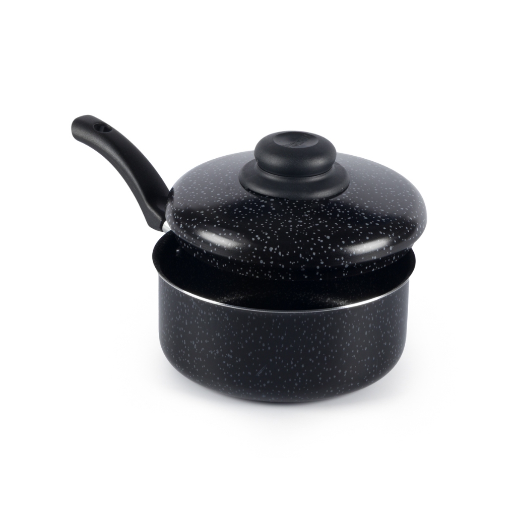 Panela Antiaderente Tampa De Aluminio 16Cm Preto Nacional — Cozinha e Utensílios