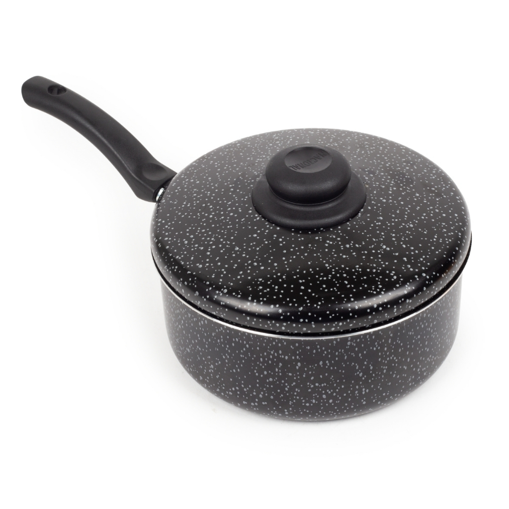 Panela Antiaderente Tampa De Aluminio 22Cm Preto Nacional
