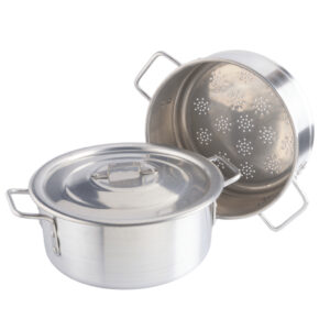 Panela Caçarola A Vapor Alumínio Polido Profissional 28Cm 8L Nacional