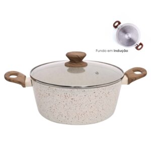 Panela Caçarola Antiaderente Cerâmica 20cm Cooktop Fogão Indução