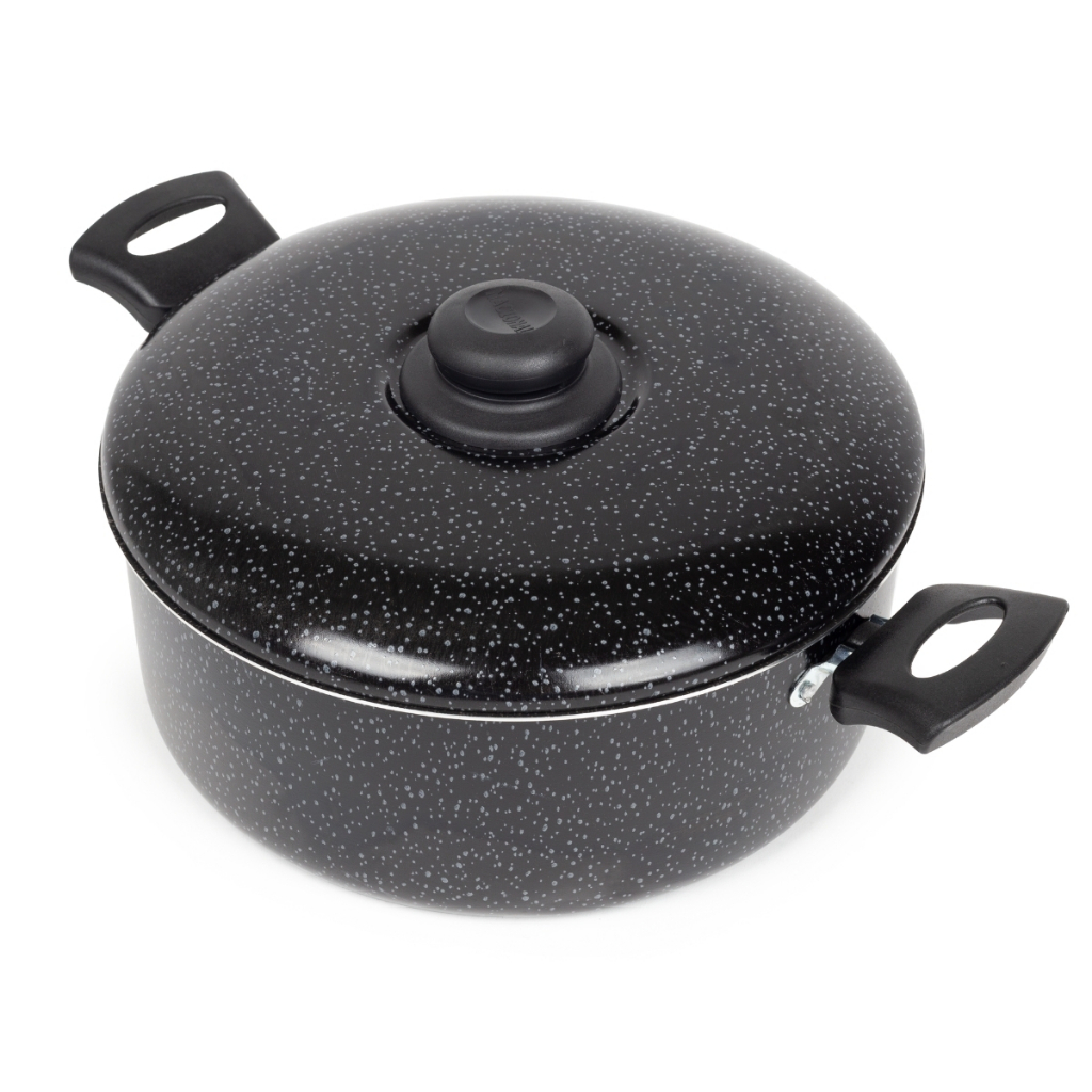Panela Caçarola Antiaderente Com Tampa 26Cm 5L Preto Nacional