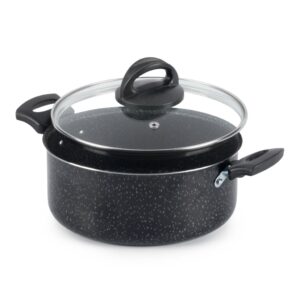 Panela Caçarola Antiaderente Tampa Vidro 22Cm 3L Preto Nacional