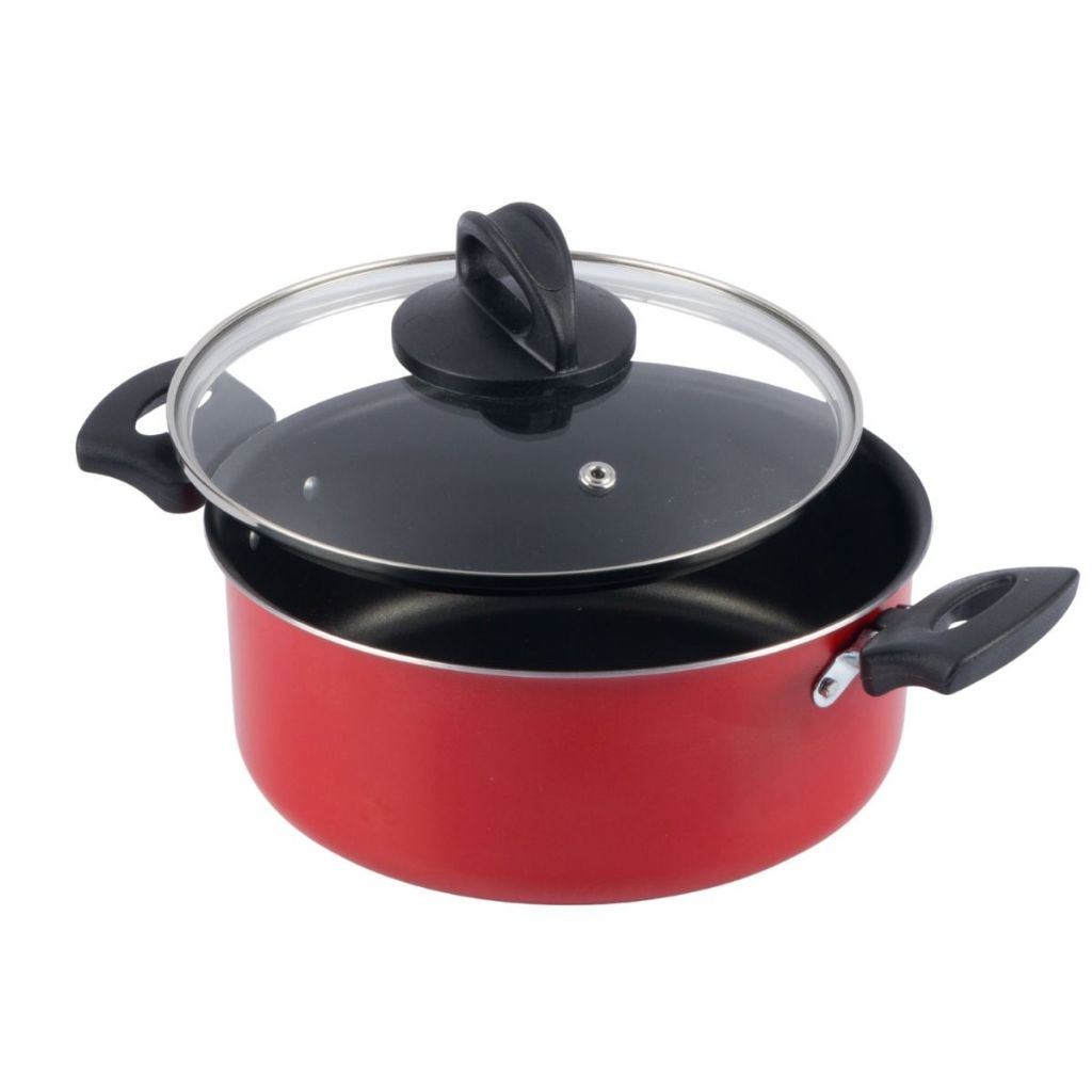 Panela Caçarola Avulsa Antiaderente Com Tampa de Vidro 24Cm 4,1
