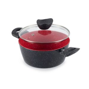 Panela Caçarola De Cerâmica Indução e Gás Antiaderente 20cm Preto Red