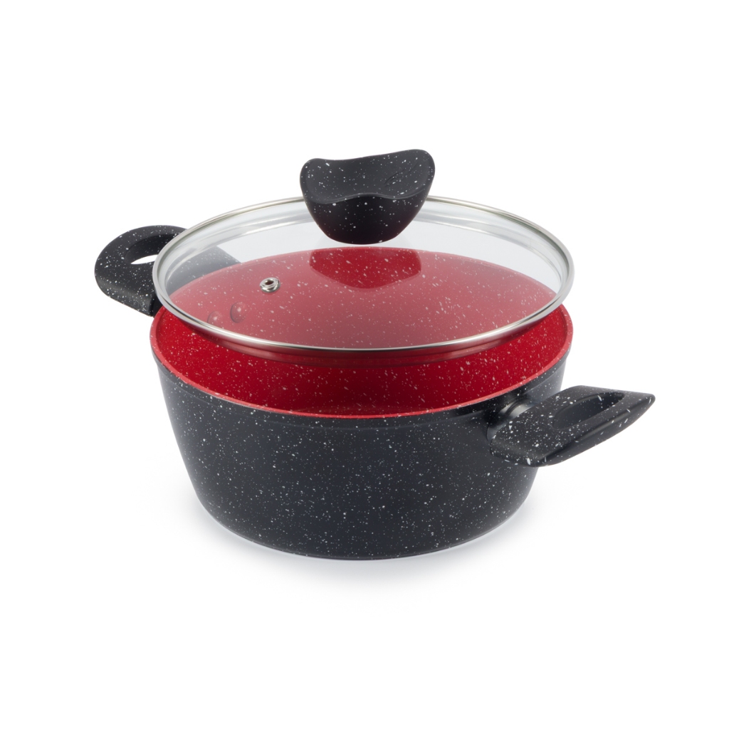 Panela Caçarola De Cerâmica Indução e Gás Antiaderente 20cm Preto Red — Cozinha e Utensílios
