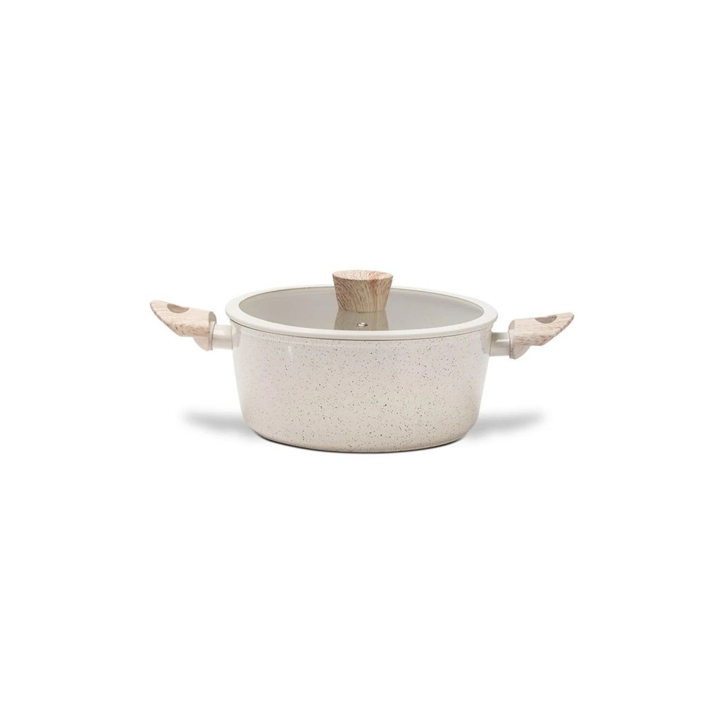 Panela Caçarola de Indução Brinox Ceramic Life Sirius Vanilla Ø22 cm