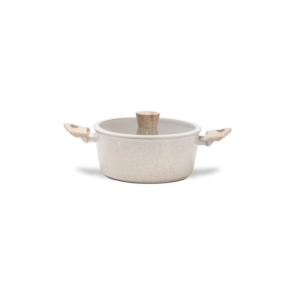 Panela Caçarola de Indução Brinox Ceramic Life Sirius Vanilla Ø24 cm