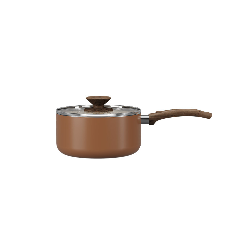Panela com Tampa Brinox Ceramic Life Primea Ø18cm 2,05L Cappuccino — Cozinha e Utensílios