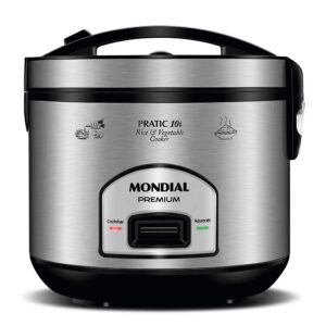Panela de Arroz Elétrica Antiaderente Pratic Premium 700W Preto Inox