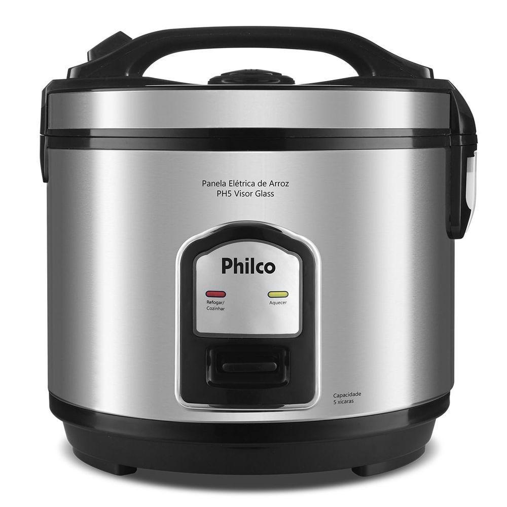 Panela De Arroz Philco 5 Xícaras PH5P Visor Glass Inox 220V