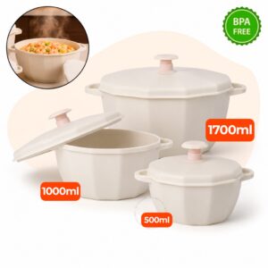 Panela de Microondas Vasilhas Plástico Tapoer Caçarola 1,7Litro Potes