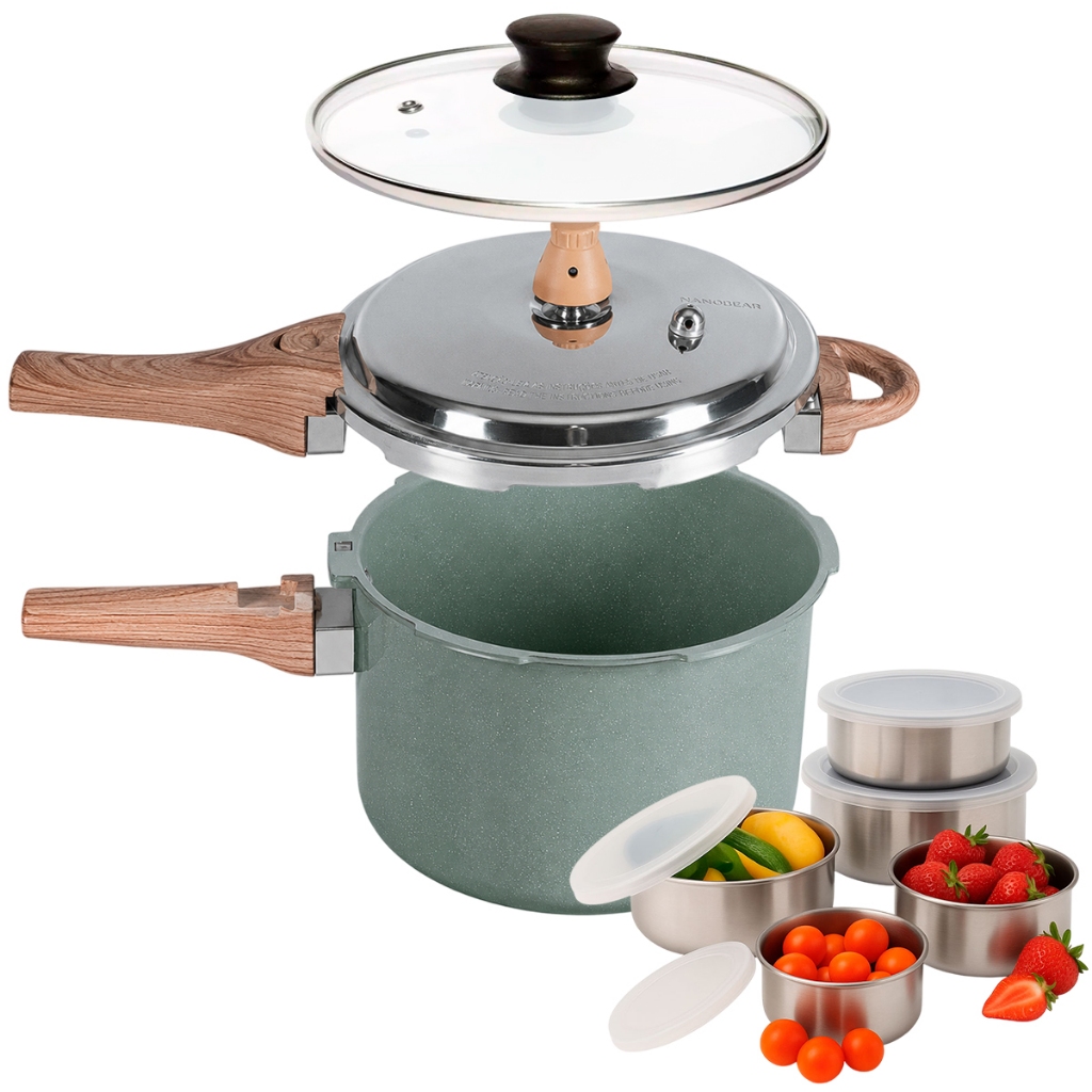 Panela de Pressão 2 em 1 Brinox 4,2L Ceramic Life Botanika Indução
