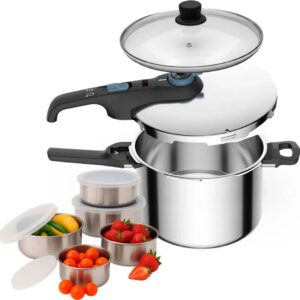 Panela de Pressão 2 em 1 Rochedo Trendy 6L Aço Inox e Indução Com