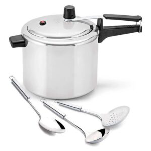 Panela de Pressão 4,5l Polida Panelux e Utensílios em Aço Inox 3 pçs