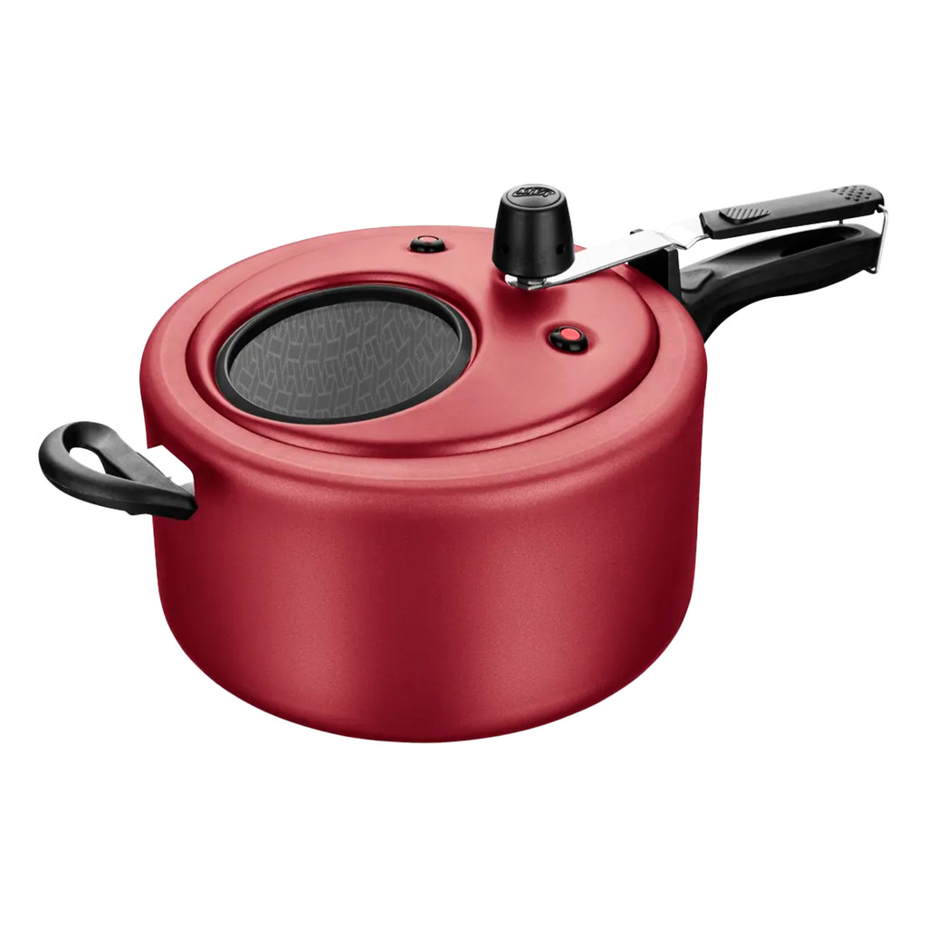 Panela de Pressão 6L Antiaderente com Visor Cereja Mta 6034