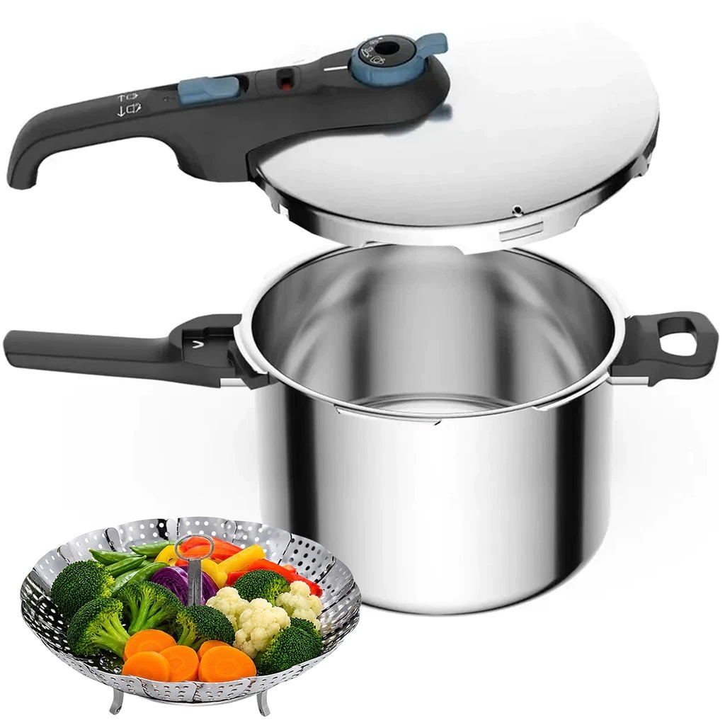 Panela De Pressão 6L Rochedo Inox Trendy Fech Externo e Indução Com