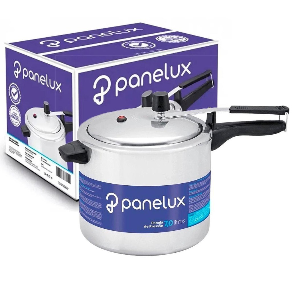 Panela de Pressão 7 Litros Classic Polida Alumínio Fechamento Interno — Cozinha e Utensílios