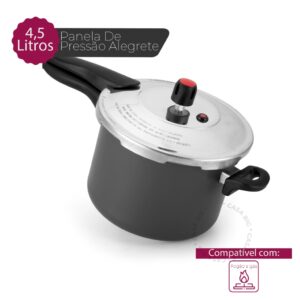 Panela de Pressao Antiaderente 4,5 l Fechamento Externo