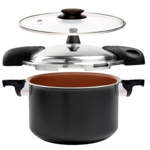 Panela de Pressão Caldeirão 2 em 1 Brinox Pressure 5,4 Litros Preta