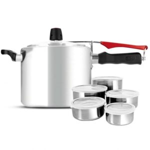 Panela De Pressão Clock Original Polida 7,0l Tigelas Inox