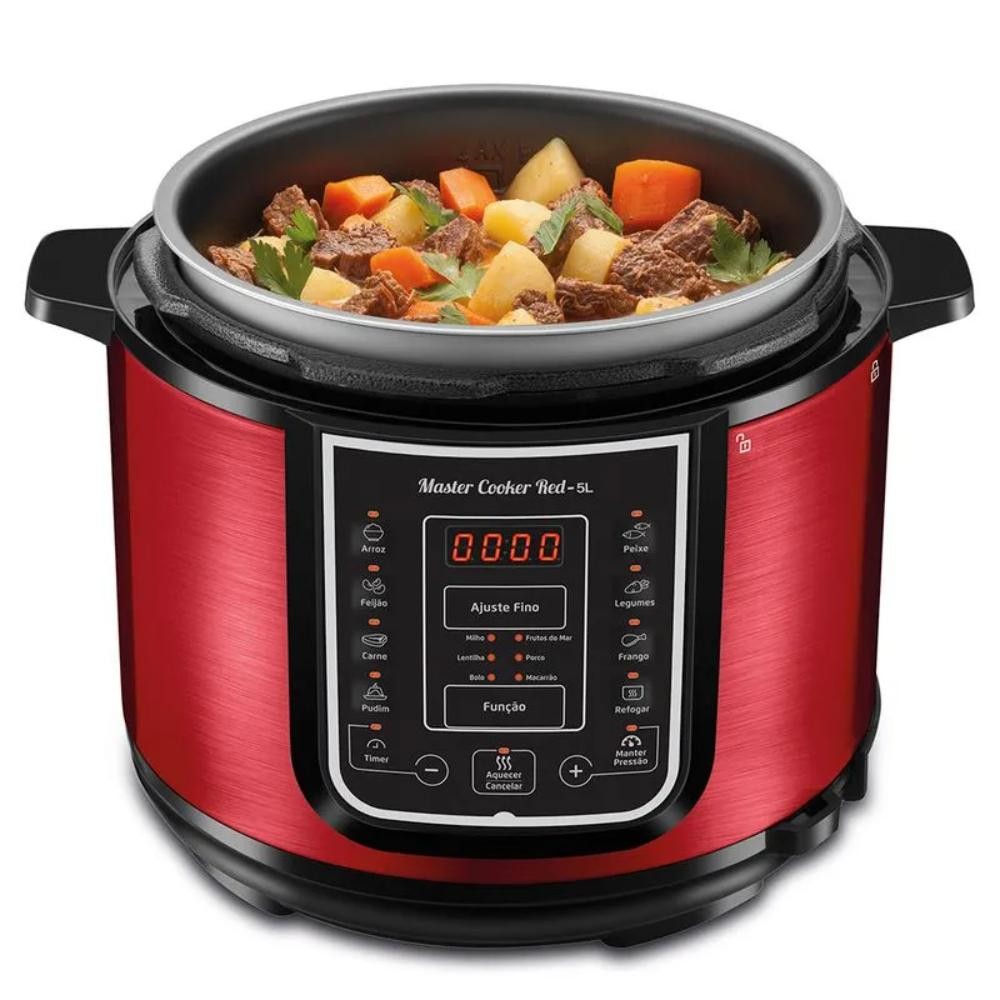 Panela de Pressão Elétrica 220V Mondial Digital Master Cooker Red 5L