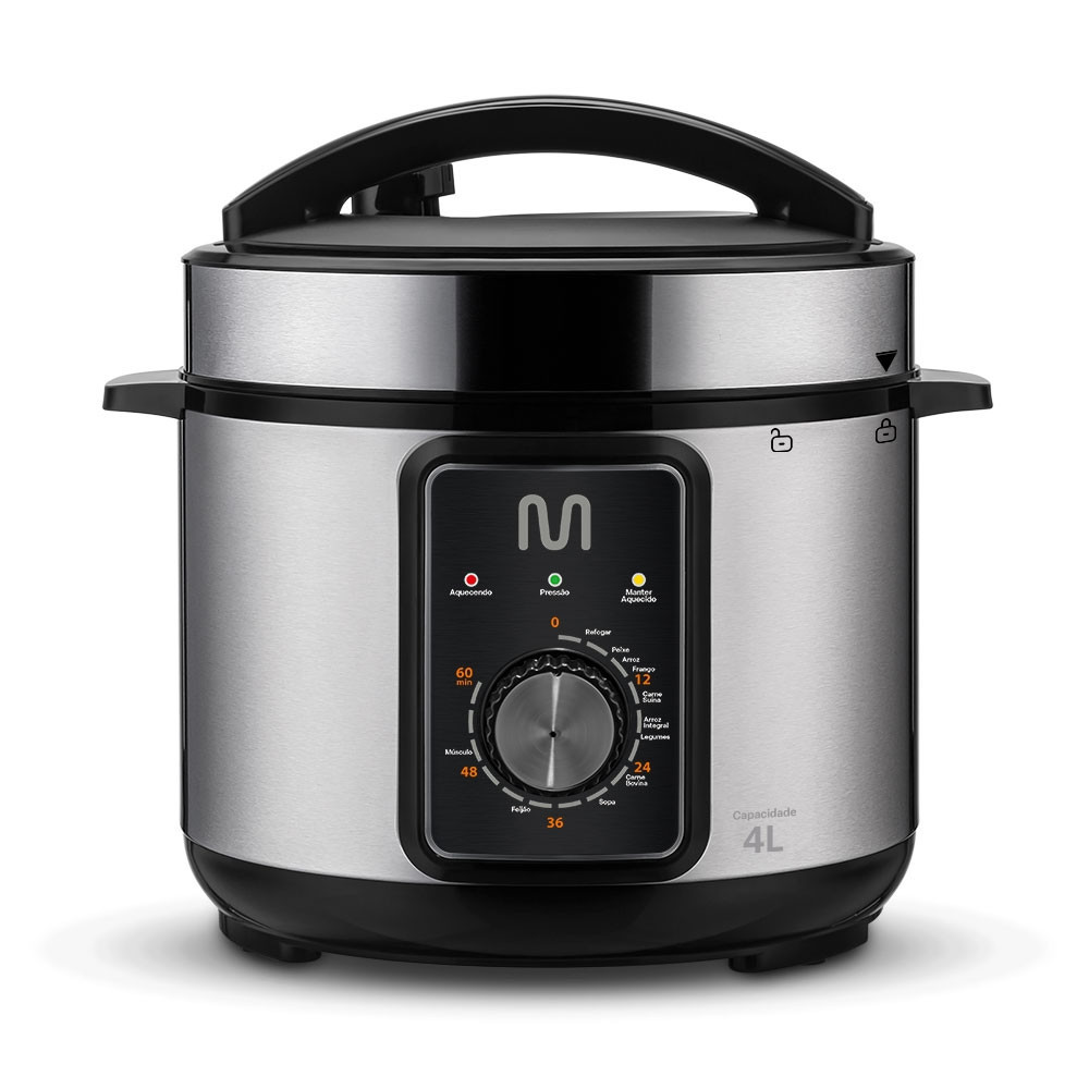 Panela de Pressão Elétrica 4L 800W 220V Preta Multi