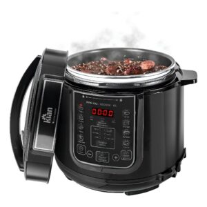 Panela De Pressão Elétrica 5 Litros Aço Inox Preto Multifuncional