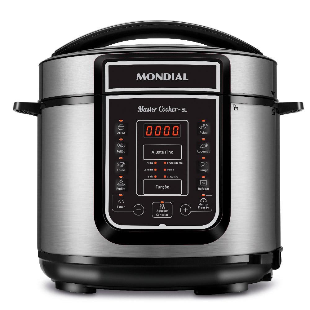 Panela de Pressão Elétrica 5 Litros Mondial Master Cooker Preta com