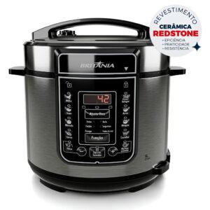 Panela de Pressão Elétrica Britânia 5L 900W com 13 Funções e Display
