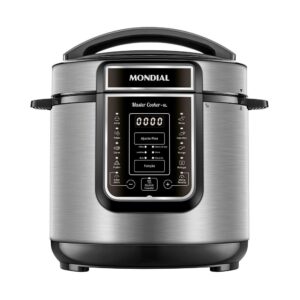 Panela de Pressão Elétrica Digital 6L Mondial Preto e Inox