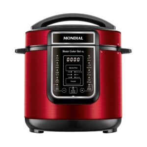 Panela de Pressão Elétrica Digital 6L, Mondial, Vermelho e Inox