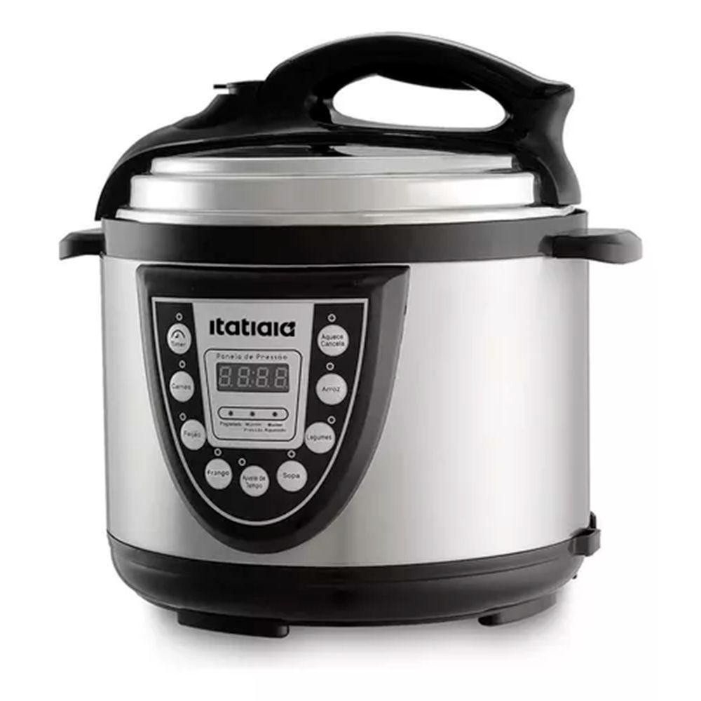 Panela De Pressão Elétrica Itatiaia Midi 5L Inox Com Preto 127V