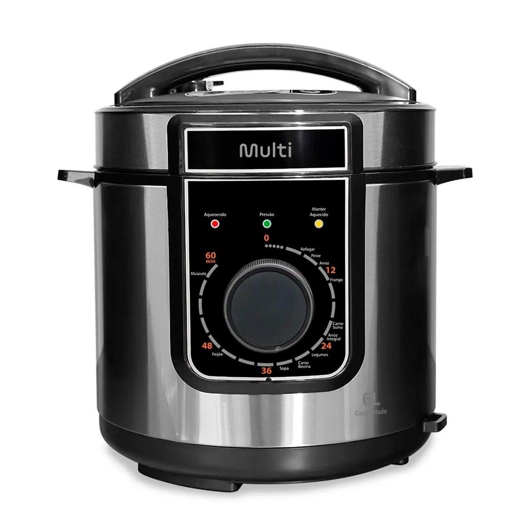 Panela de Pressão Elétrica Mecânica 11 Funções 6L 1000W Multilaser