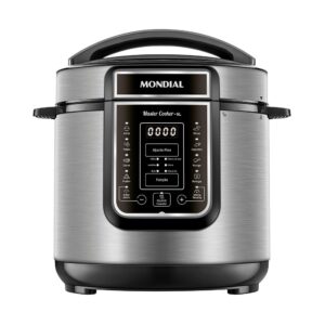 Panela de Pressão Elétrica Mondial 6 Litros, Preto Inox