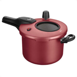 Panela De Pressão Numero 20 4,5L Antiaderente Cereja Com Visor na