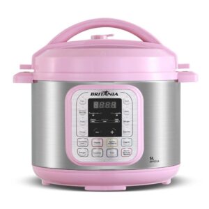 Panela de Pressão Rosa Britânia 5L Digital 11 Funções